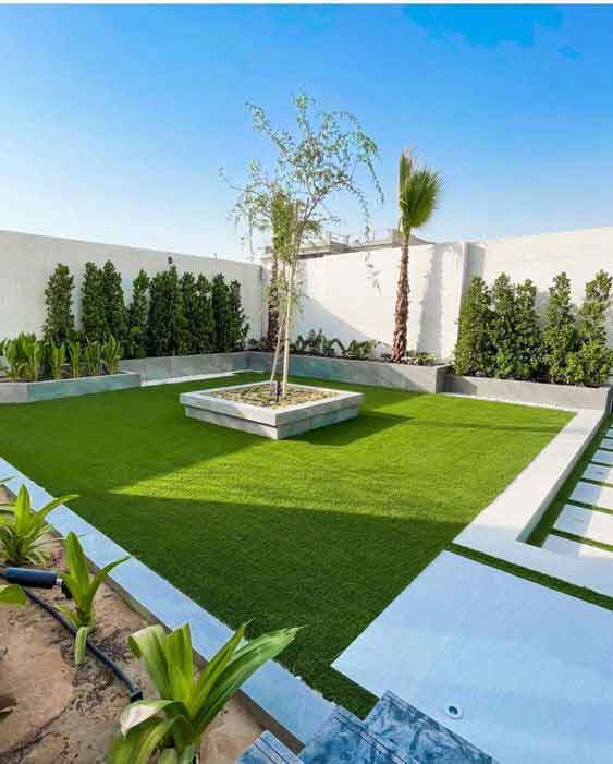 ( عشب طبيعي) تنسيق حدائق أبوظبي